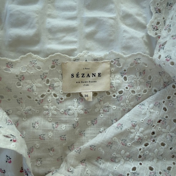 Sezane Nouri Top Mili Print - Size 4 - Picture 6 of 6